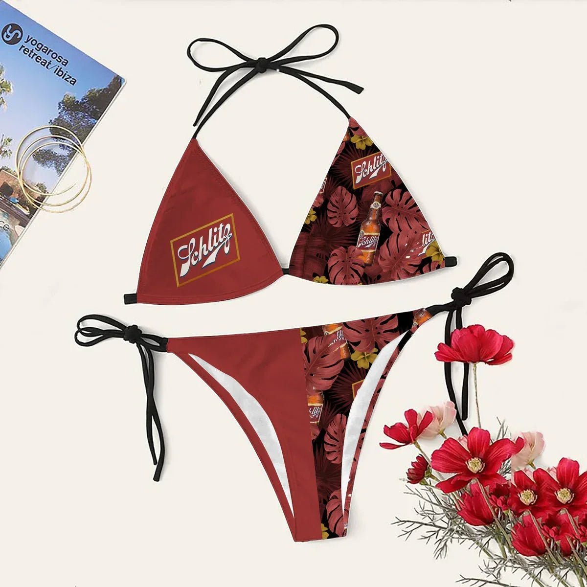 Schlitz Beer Triangle Beach Bikini