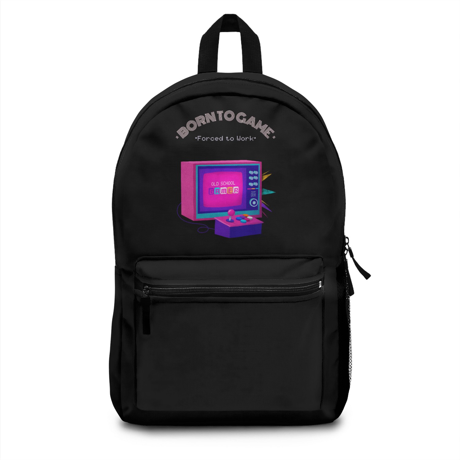 Born to Game Forced to Work Retro Art Backpacks