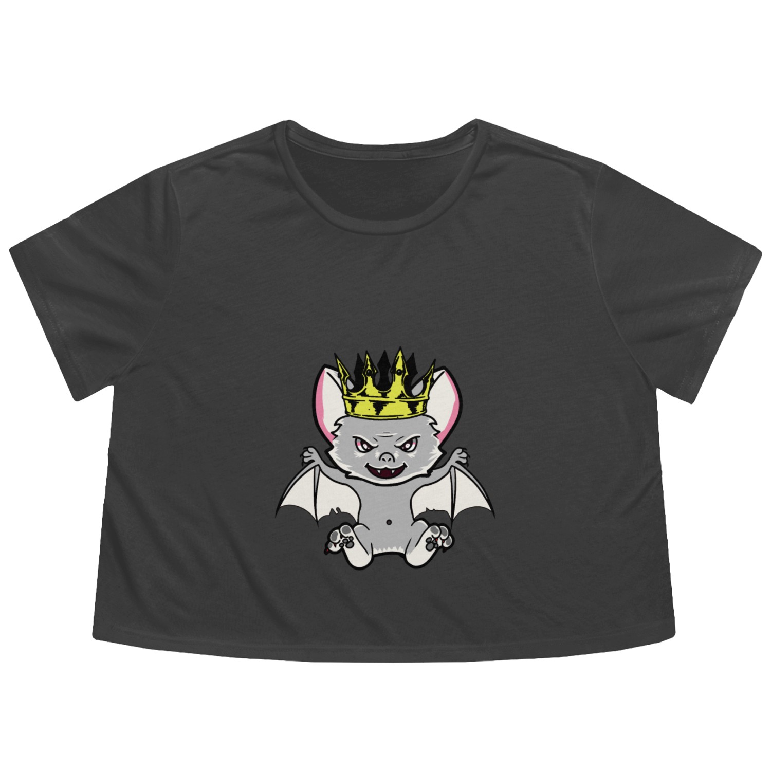 cute animals Halloween bat creepy Flowy Cropped Tees