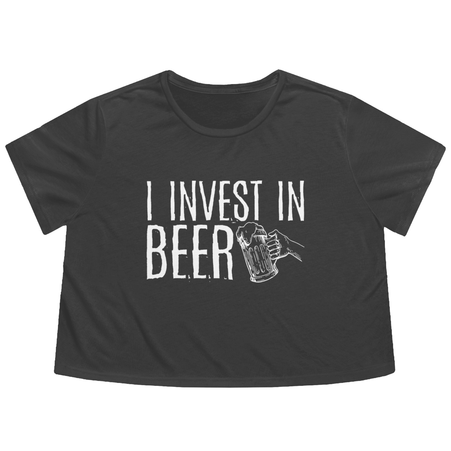I Invest In Beer 3 Flowy Cropped Tees