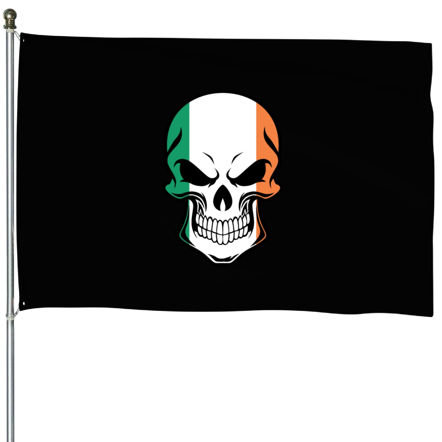 Irish Flag Skull House Flags