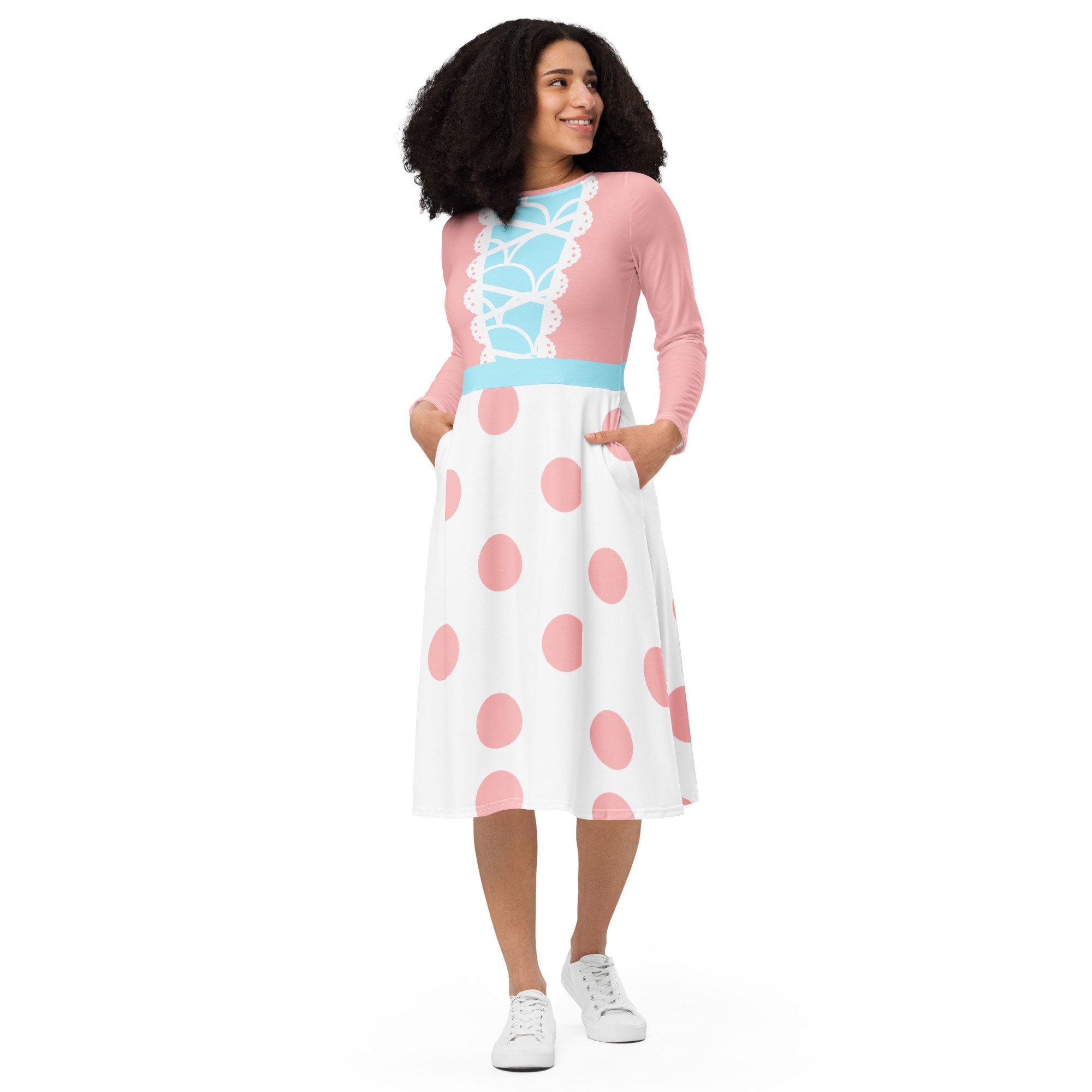 The Bo Peep long sleeve midi dress | Halloween Costume | Cartoon Cosplay