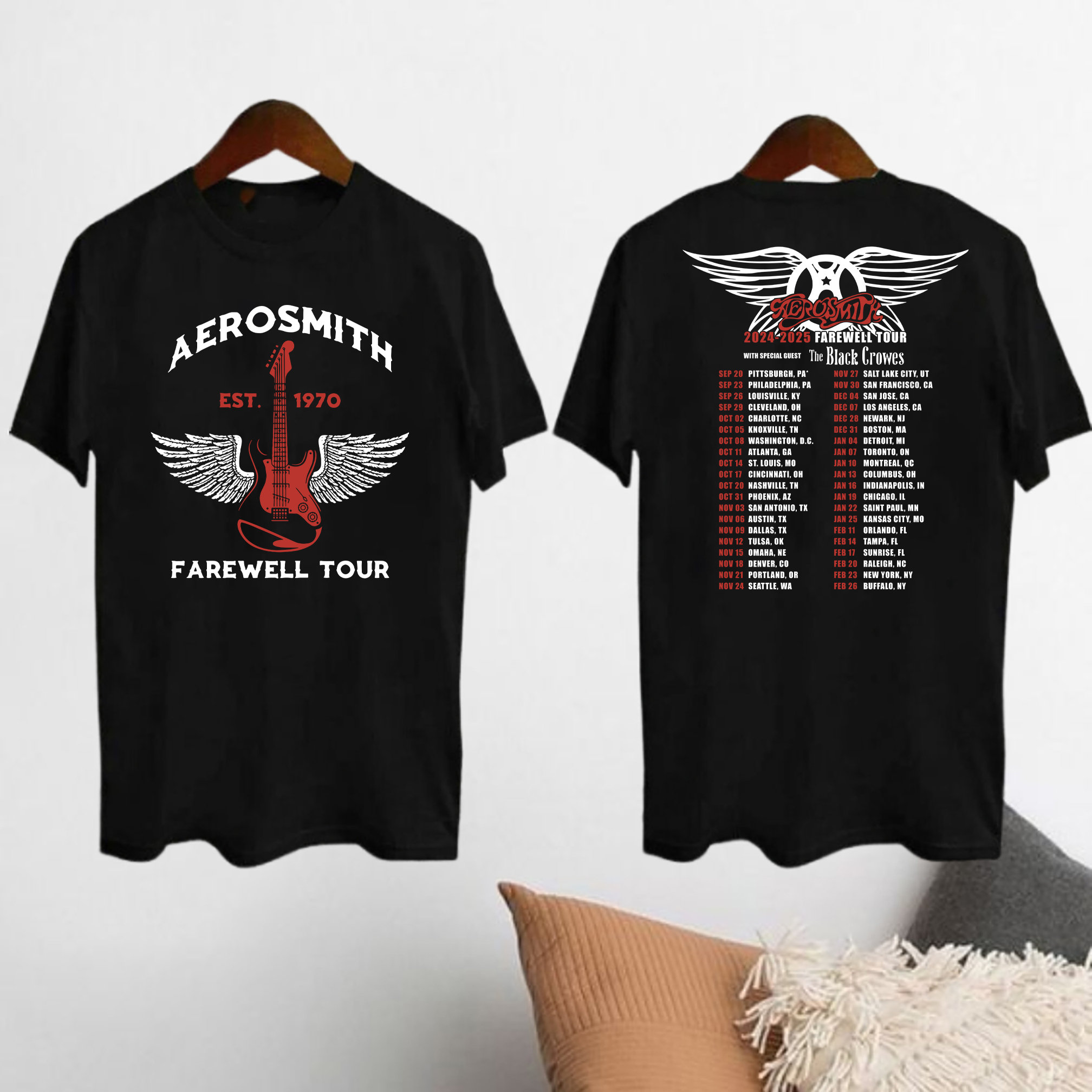 Aerosmith Tour 2024-2025 T-shirt, Aerosmith Peace Out Farewell Tour Shirt