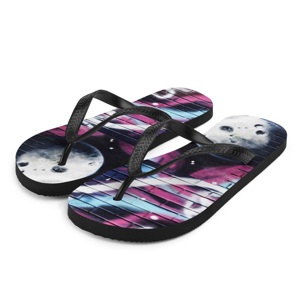 Space Graffiti Flip-Flops