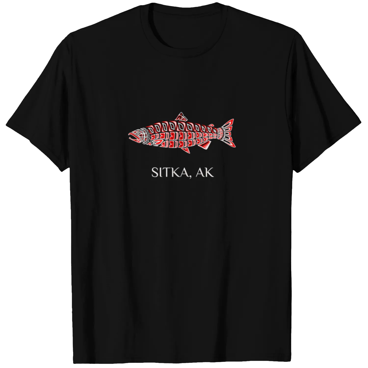Sitka Alaska Pnw Native American Indian Salmon Fis T-shirt