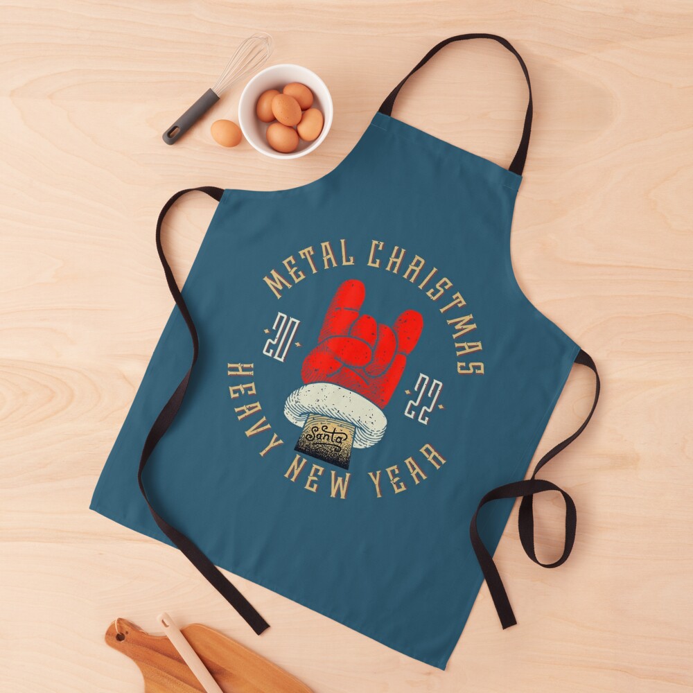 Metal Christmas 2022, Heavy New Year, New Year Christmas Fun Apron