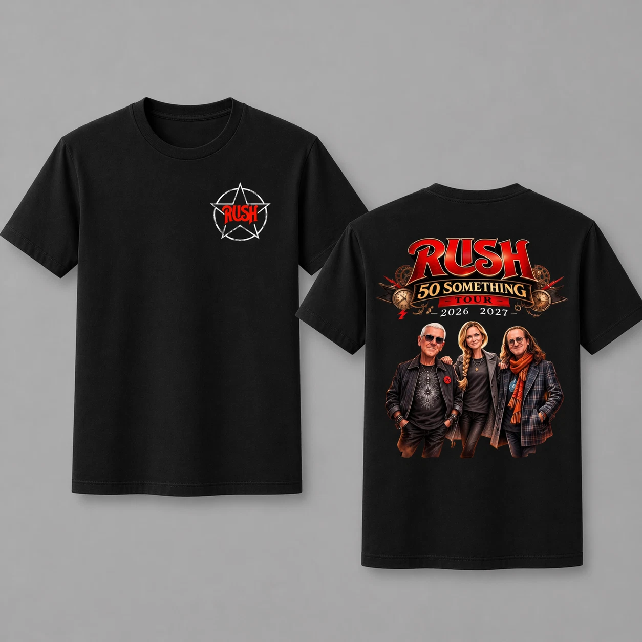 Rush 50 Something Tour 2026 2027 Fan Reprint Graphic T-Shirt Unisex