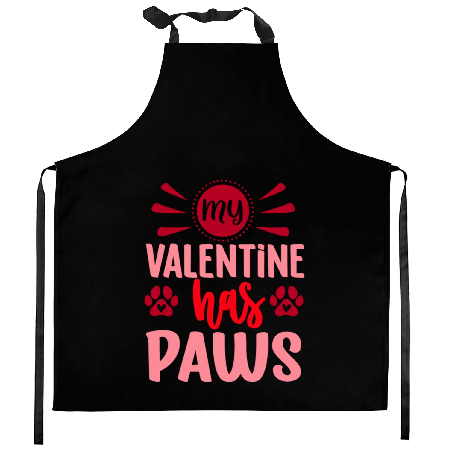 My valentine has paws Kitchen Aprons