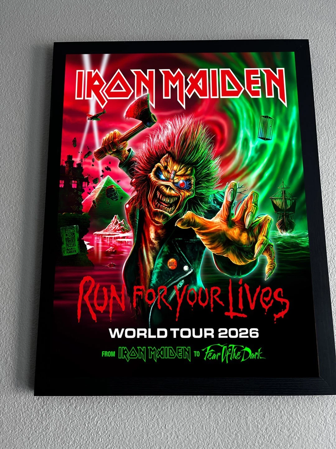 Iron Maiden World Tour 2026 Run For Your Lives Poster | No Framed