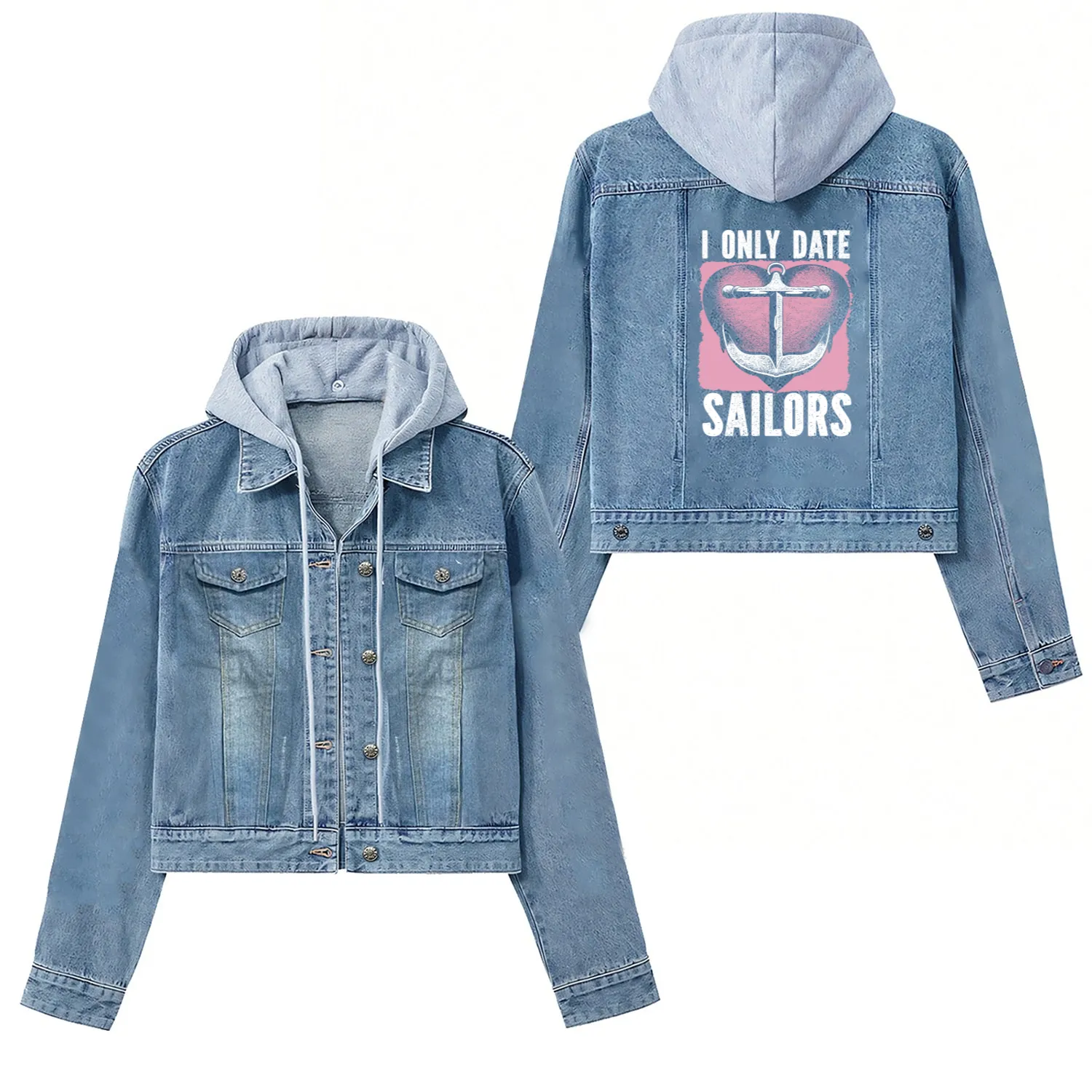 Sailing Anchor Sailboat Sailor Women's Denim Jackets