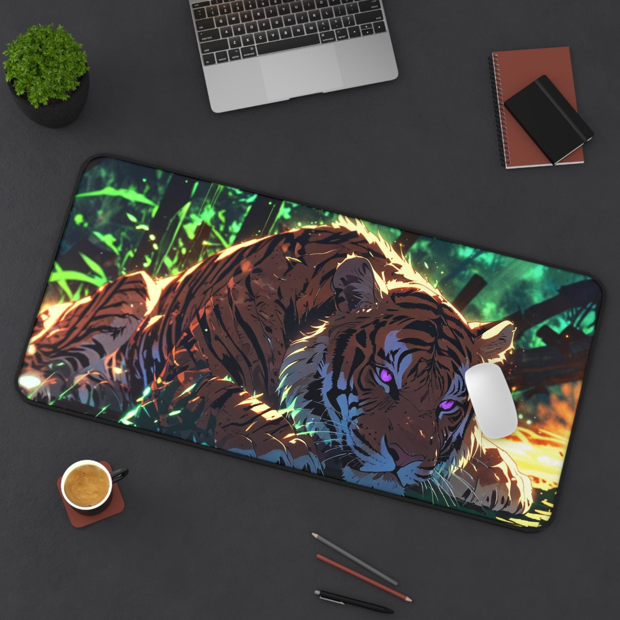 Tiger Mouse Pad | Home Office Decor, Gamer Mouse Pad, Artistic Workspace Accessory