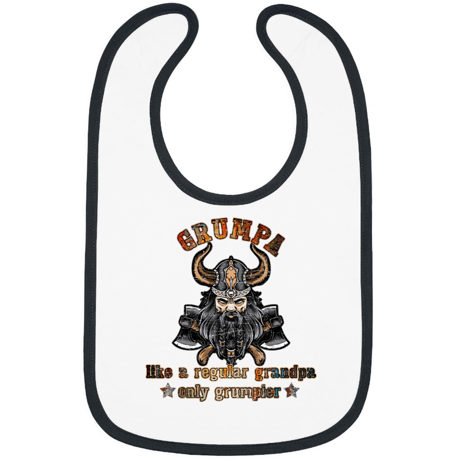 Mens Grumpa Like A Regular Grandpa Only Grumpier Viking Bibs