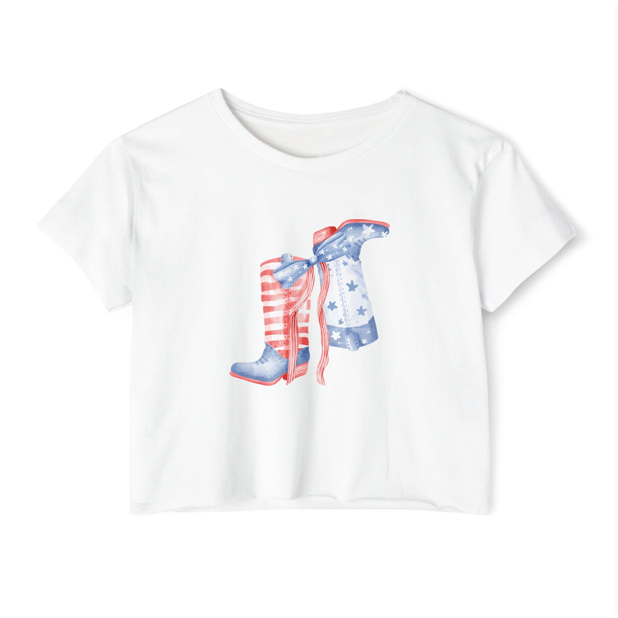 Patriotic Festival Crop Top, Women's Summer Top, Cute Festival Shirt, Independence Day Outfit, 4th of july