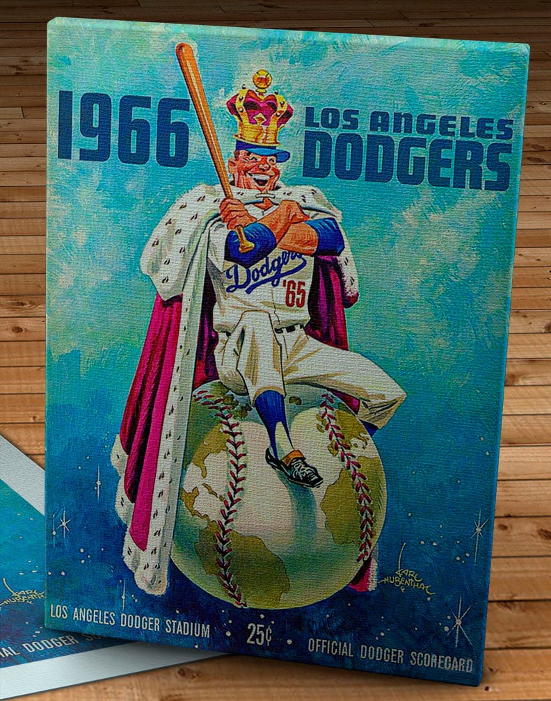 1966 Vintage Los Angeles Dodgers - World Champions Program - Canvas Gallery Wrap