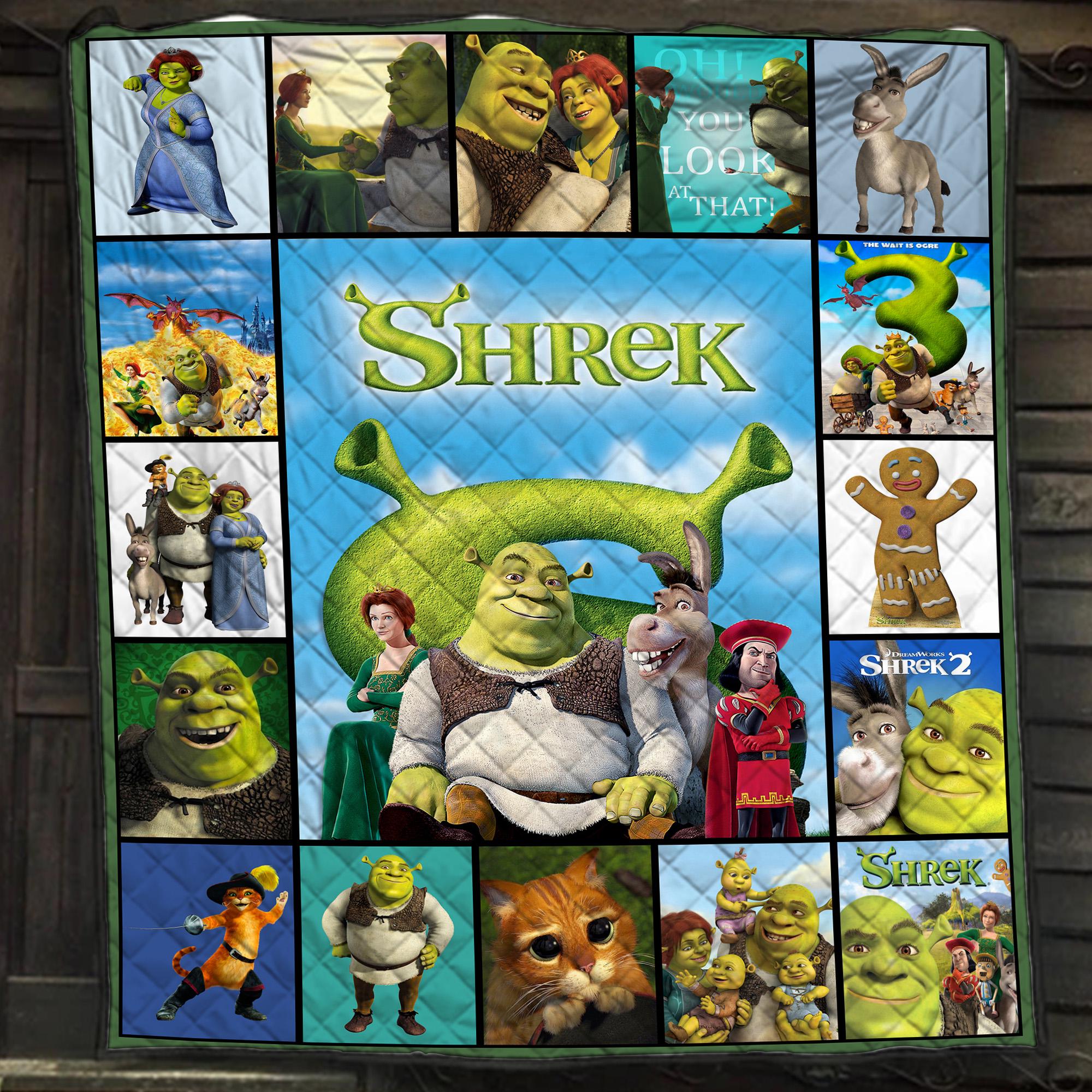 Shrek Movie Quilt Blanket, Ogre Cartoon Character Quilt