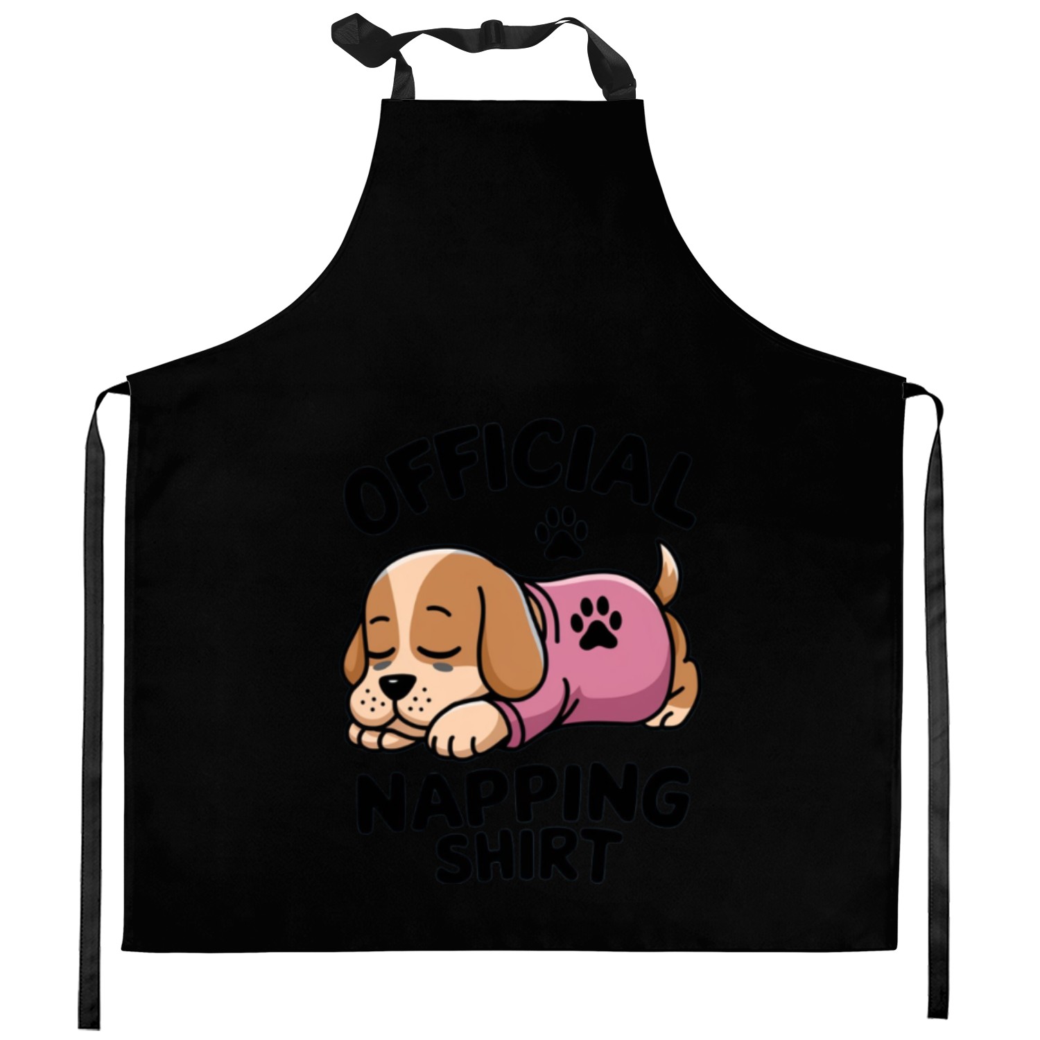 Charming Sleeping Puppy Napping Kitchen Aprons