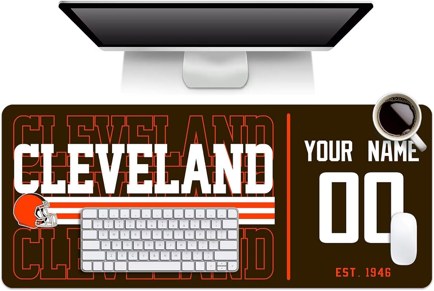 Custom Cleveland Browns Mouse Pad, Desk Pad for Men Women Youth Gifts