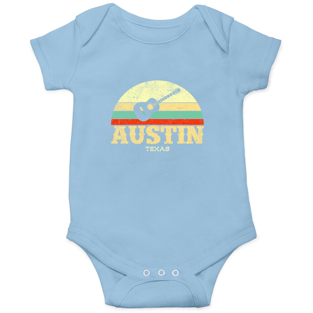Retro Austin Texas Guitar Baby Bodysuit