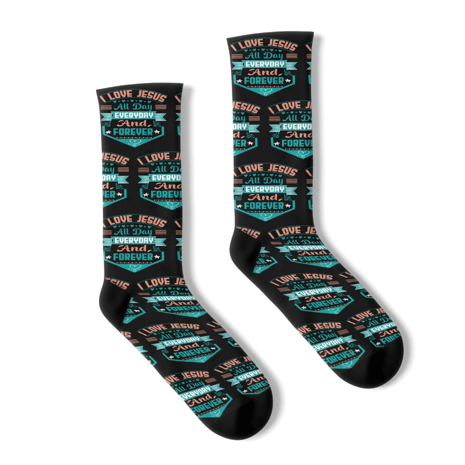 i love jesus all day every day and forever Socks