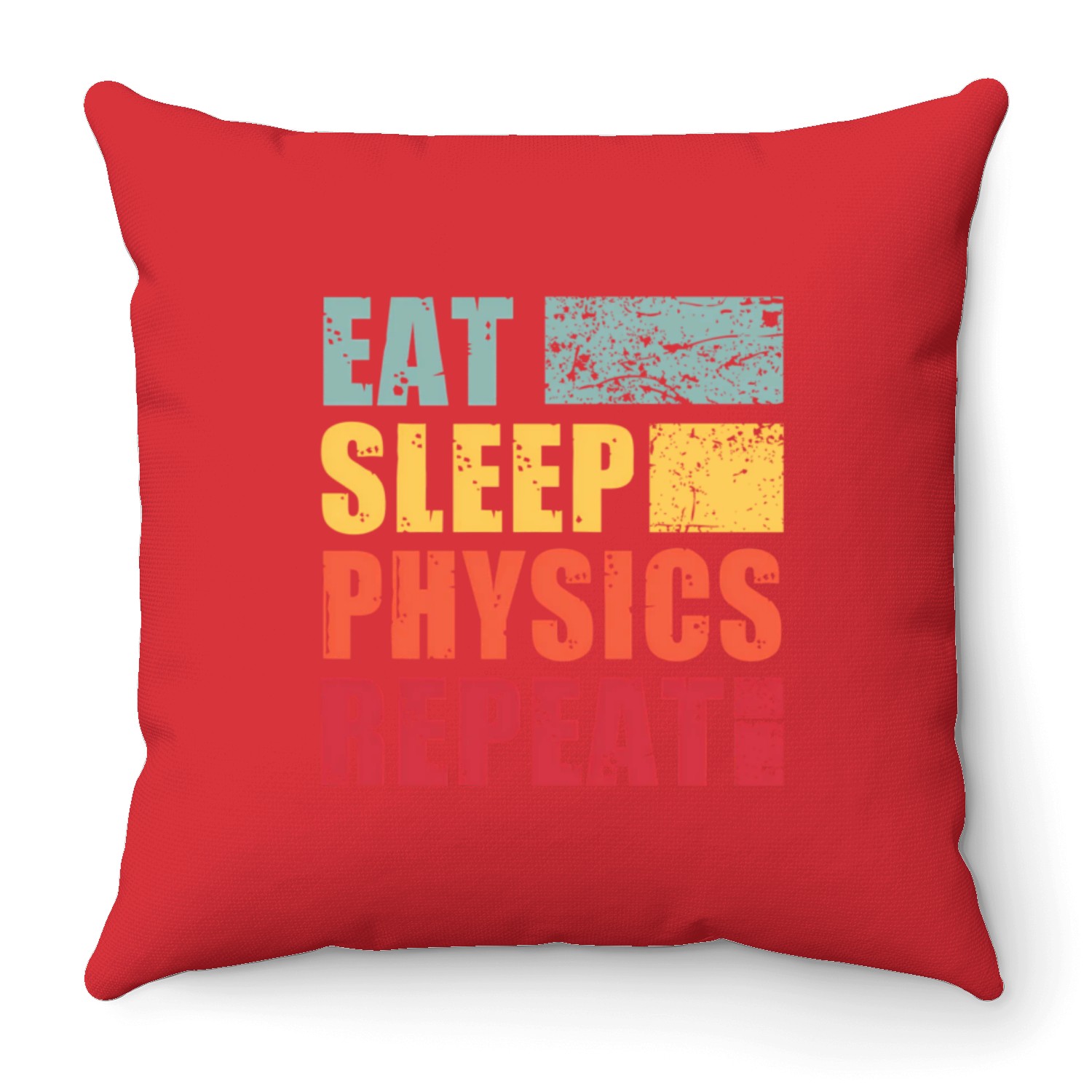 Eat Sleep Physics Repeat Throw Pillows