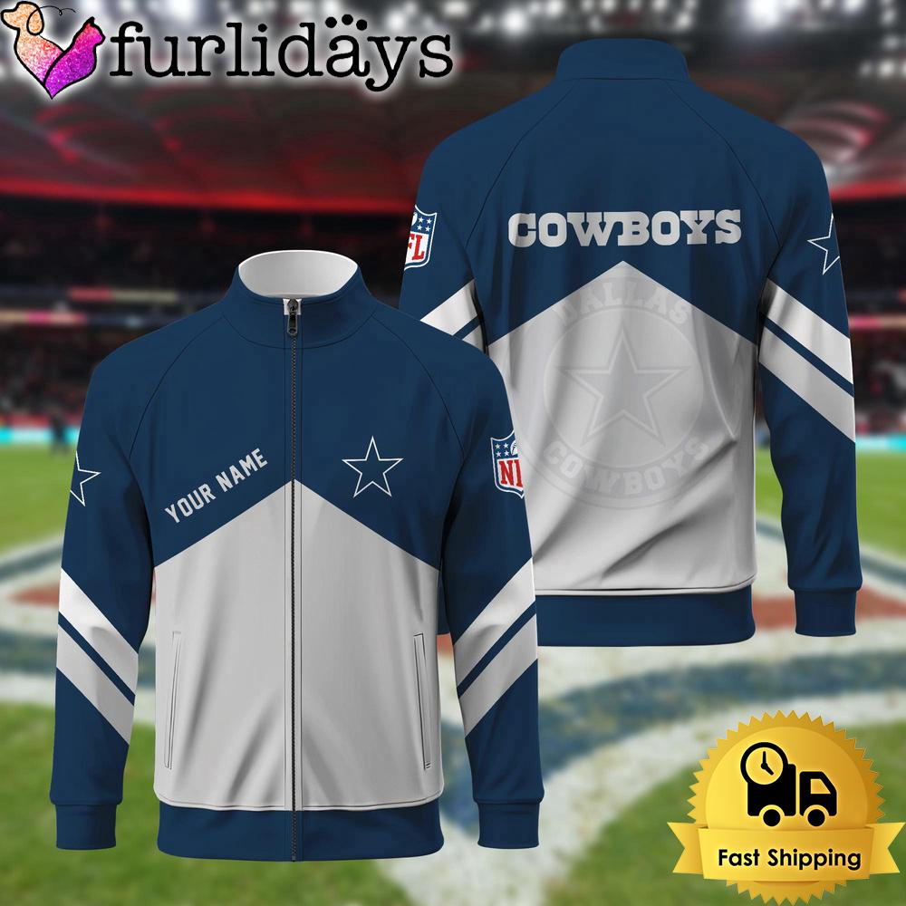Dallas Cowboyys Logo Custom Standing Neck Zipper Jacket