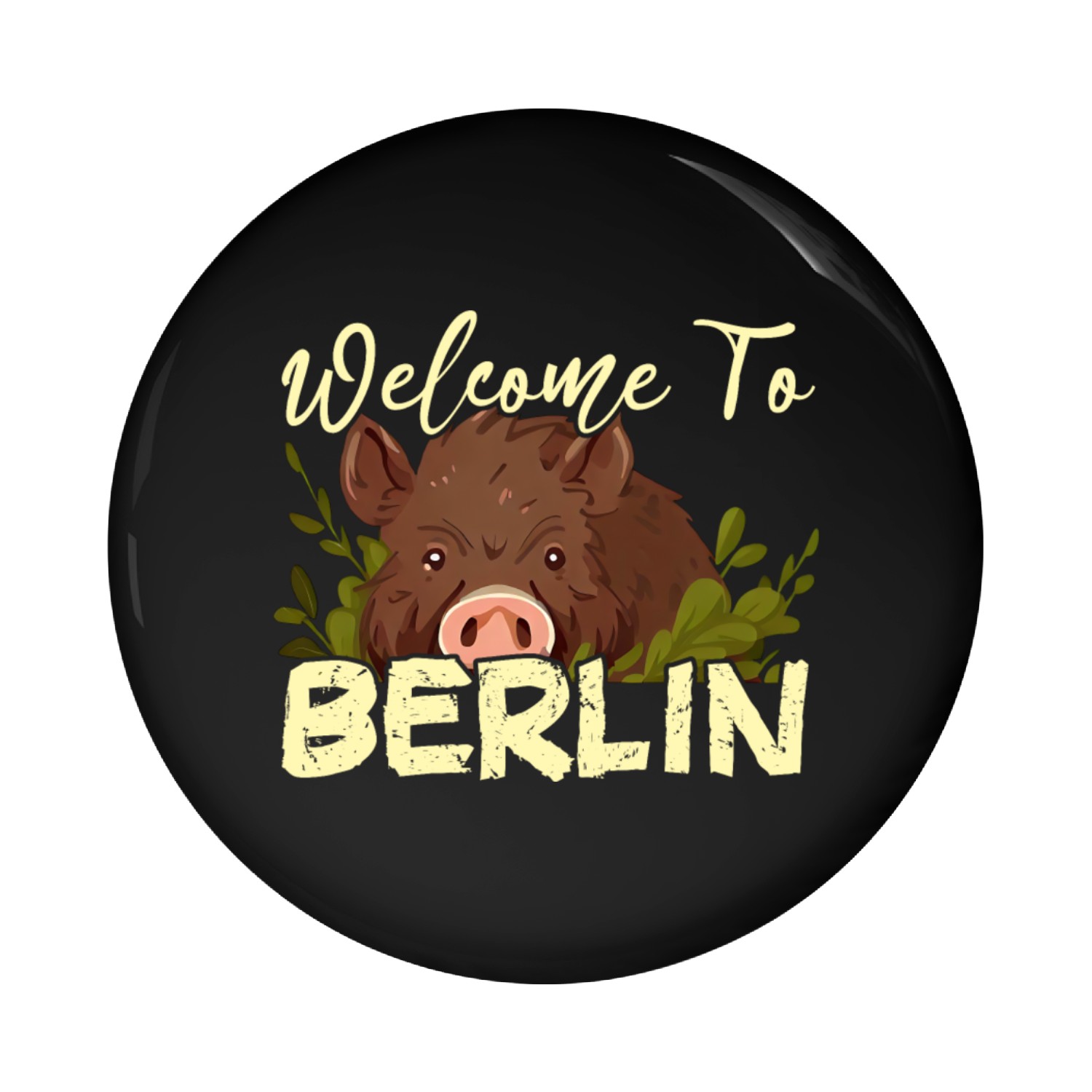 Welcome to Berlin Wild Boar Pin Buttons