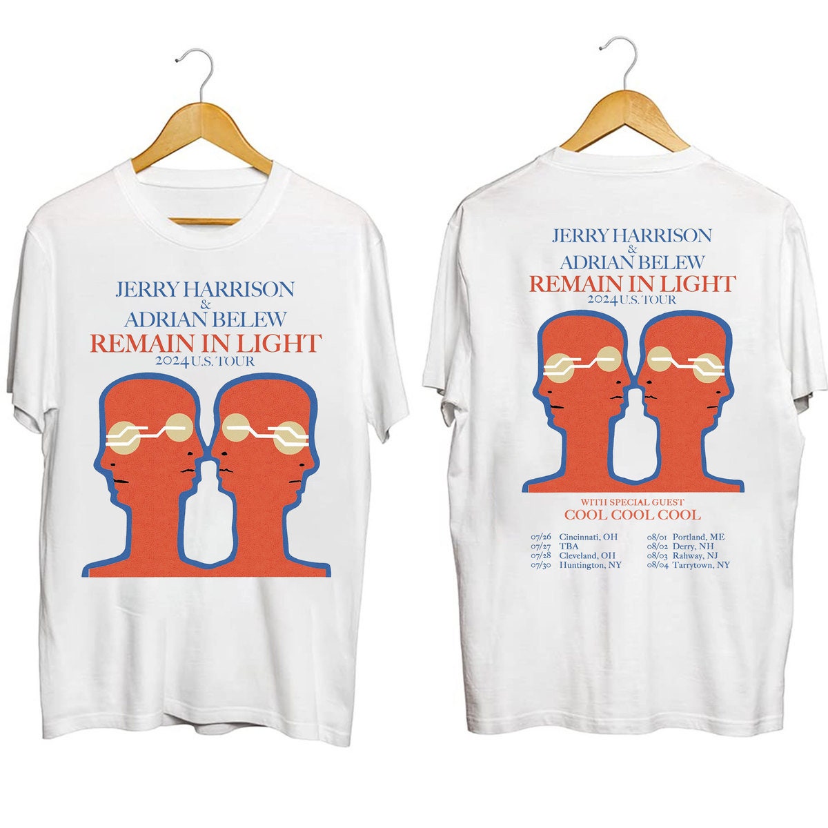 Jerry Harrison and Adrian Belew 2024 Tour Double Sided Shirt