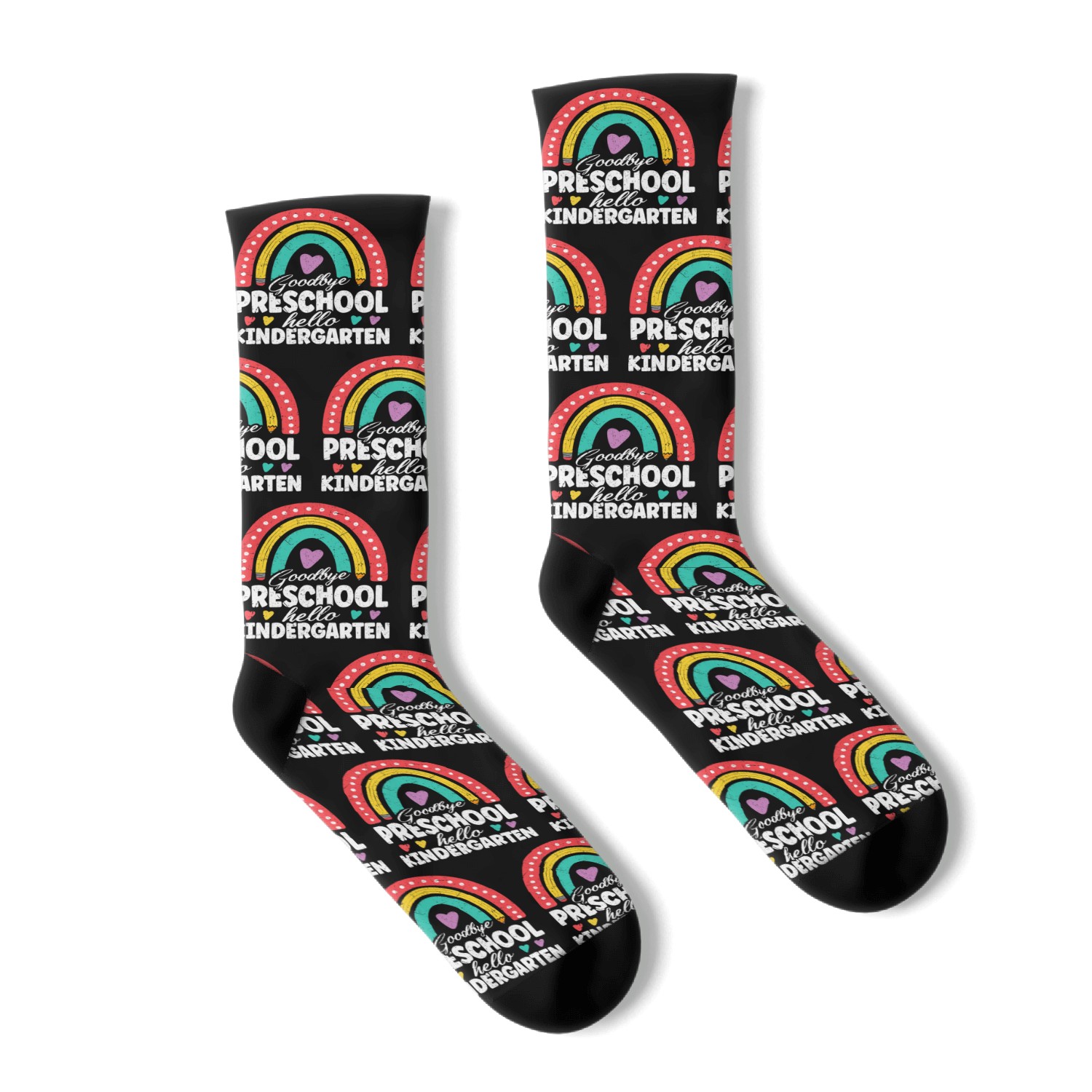 Goodbye Preschool Hello Kindergarten Teacher Back Socks