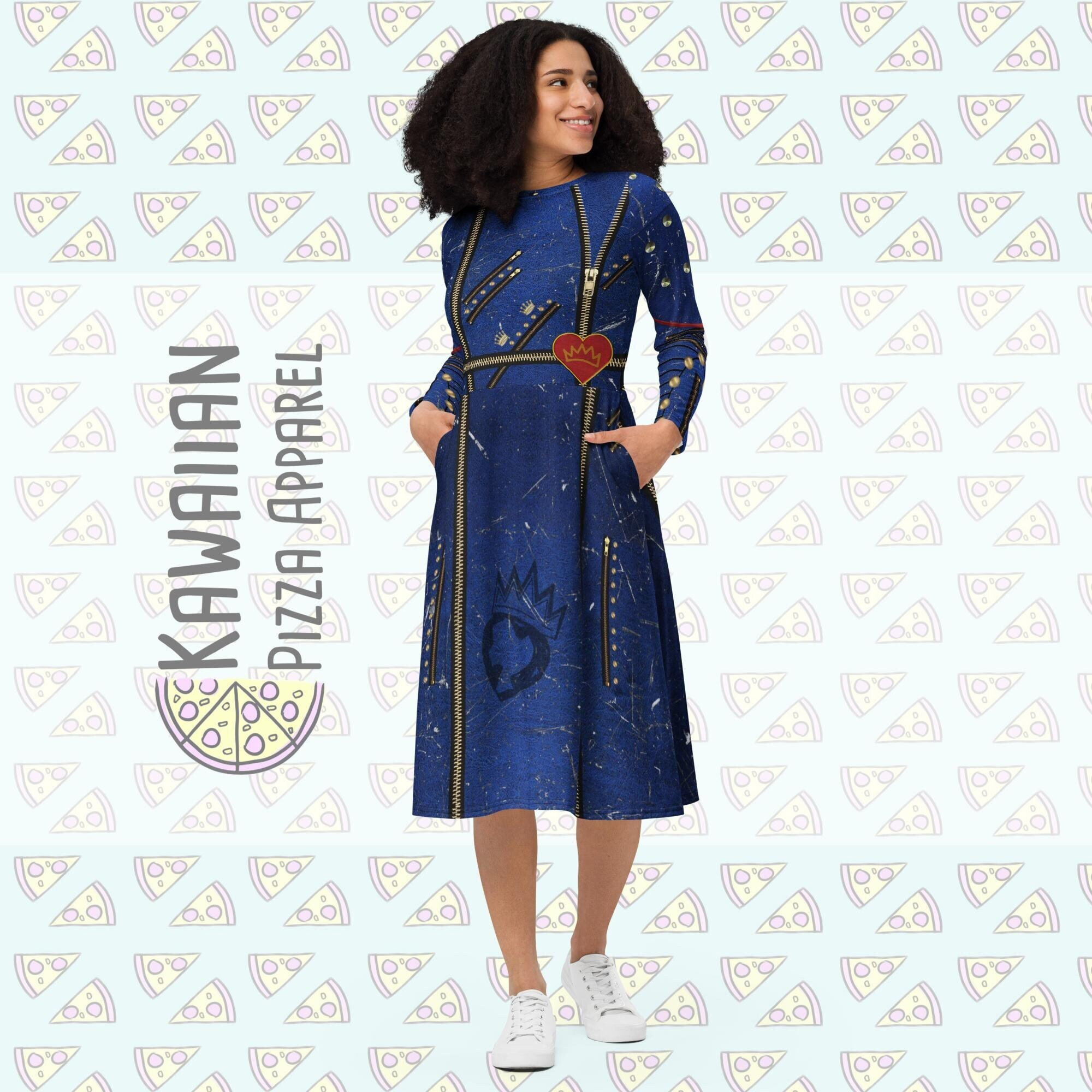 Evie Inspired All-over print long sleeve midi dress