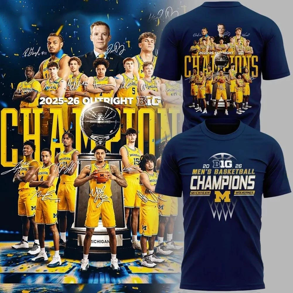 Michigan Wolverines 2026 Big Ten Basketball Regular Season Champions T-Shirt