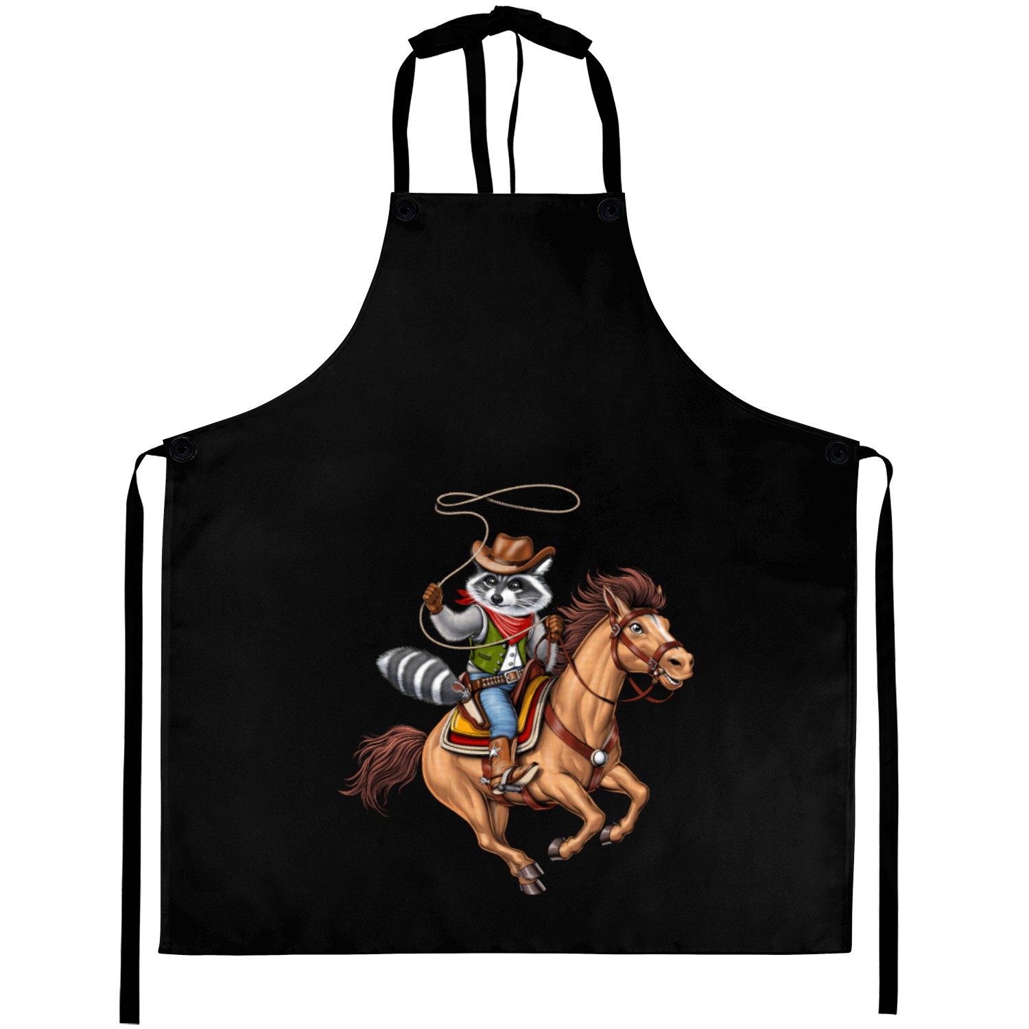 Raccoon Cowboy Rodeo Aprons