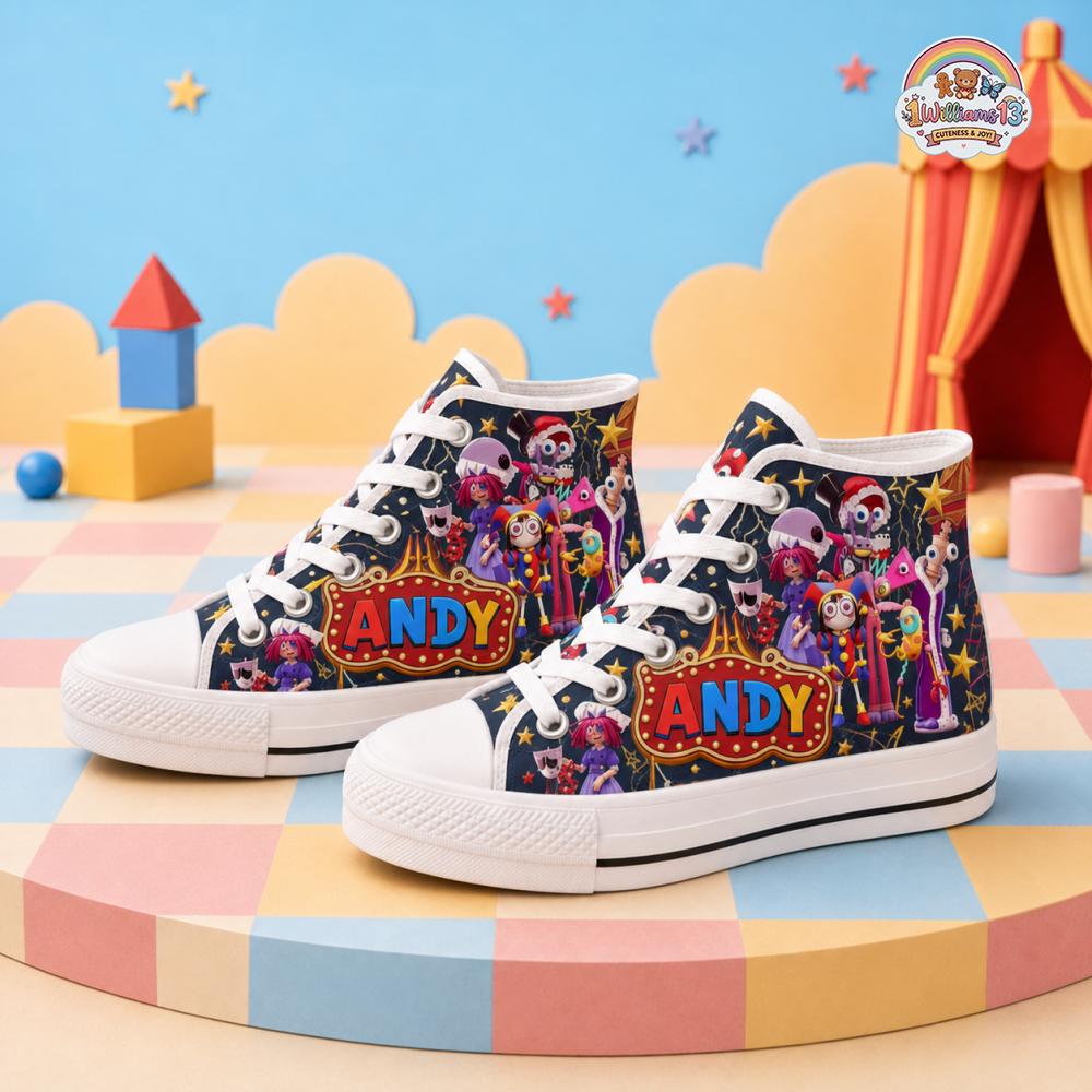 Personalized Amazing Digital Circus Sneakers, Custom TADC Sneaker Shoes, Back To School Gift, Digital Circus Birthday Gifts