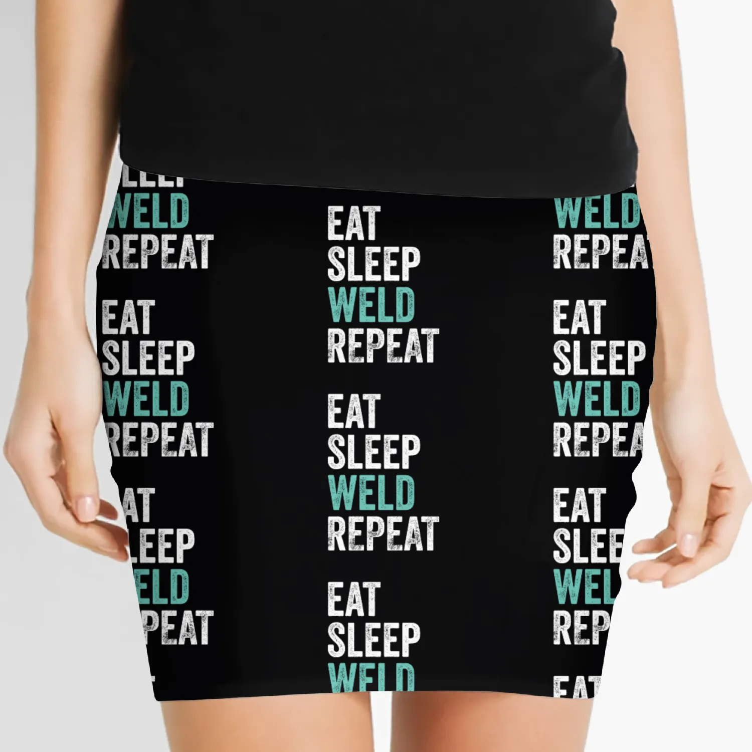 Eat Sleep Weld Repeat Metal Worker Welder Women's Mini Skirts