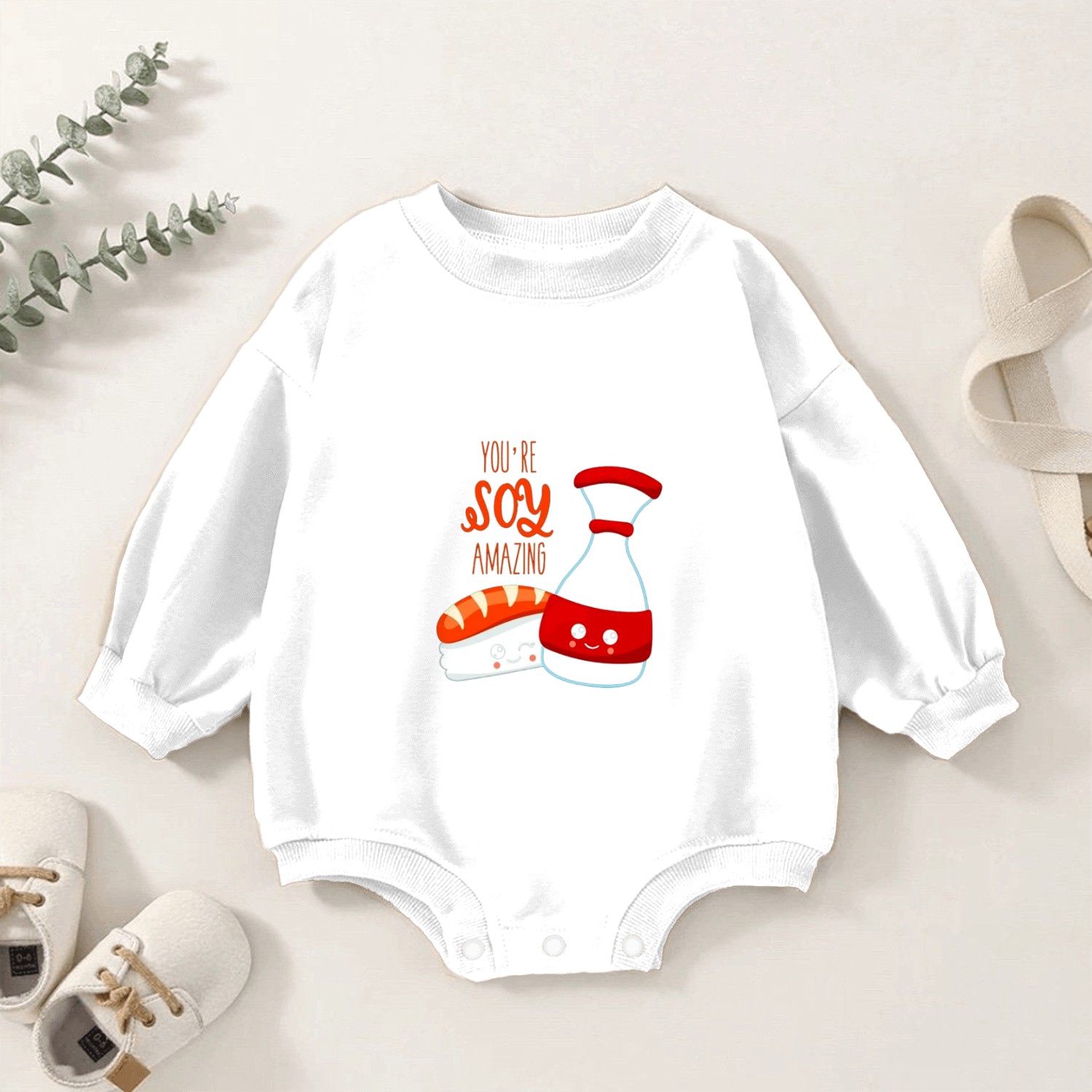 Modern Unique Japanese Sushi Sashimi Soy Baby Romper Sweatshirts