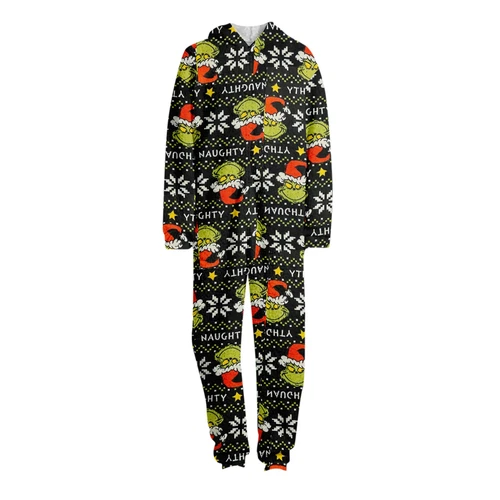 Funny Character Hooded Jumpsuit | Christmas Pajama Outfits | Family Matching Pajamas