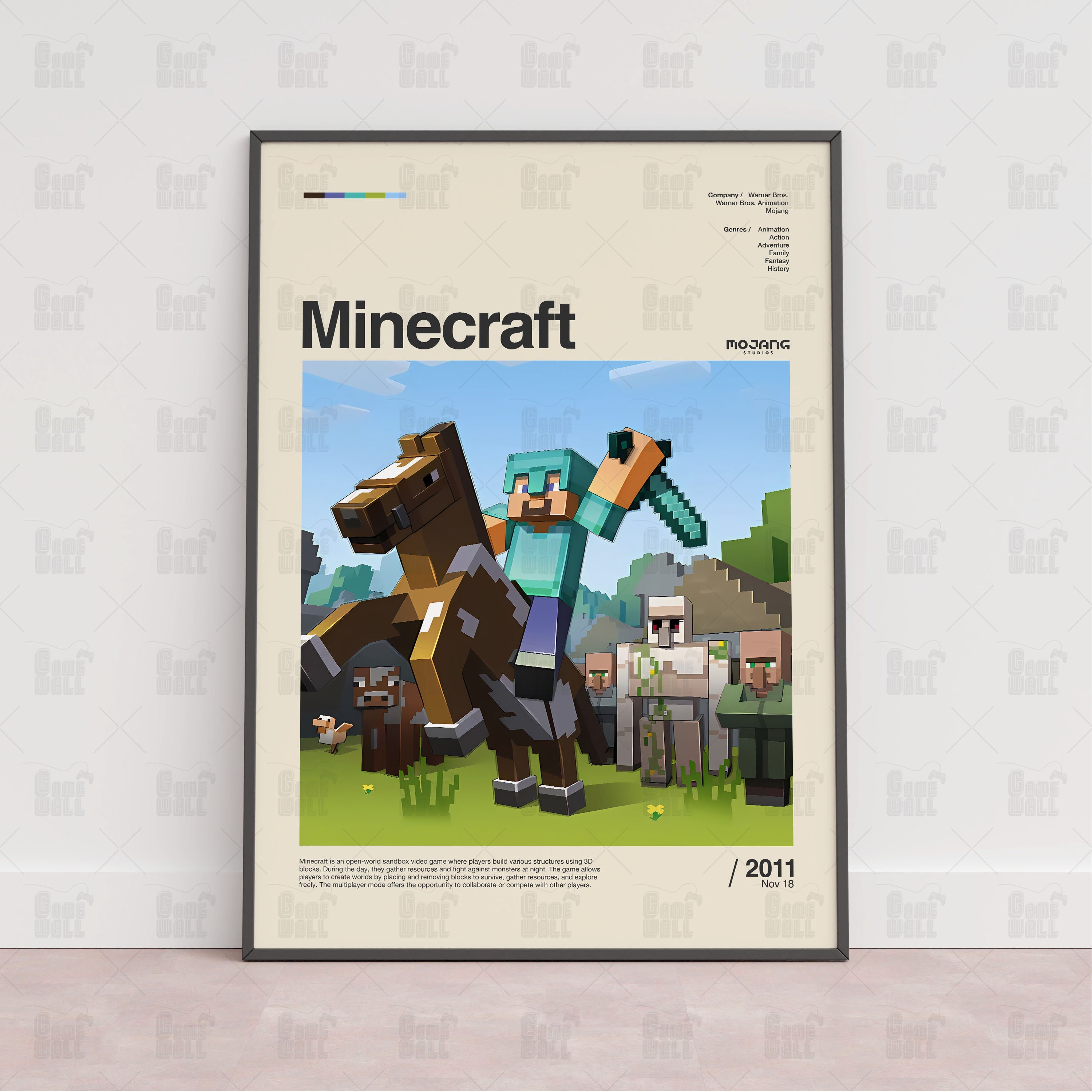 Minecraft Poster, Gaming Room Poster, Gaming Wall Poster, Gaming Print Poster, Game Gift, Video Games Poster, Gaming Wall Art, Custom Game