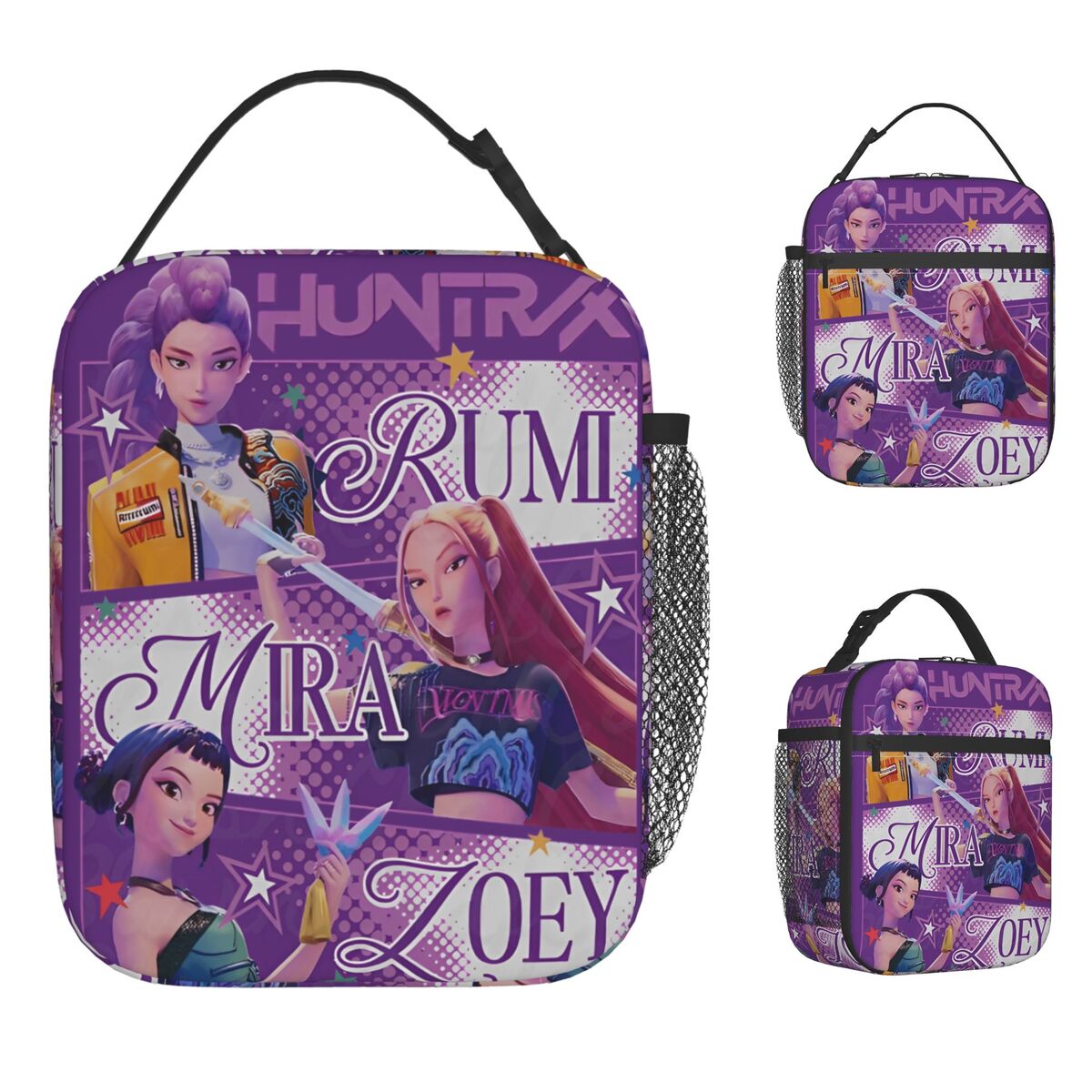 Kpop Demon Hunters Kids Lunch Bag Portable Oxford Thermal Cooler Bag Unisex Lunch Box