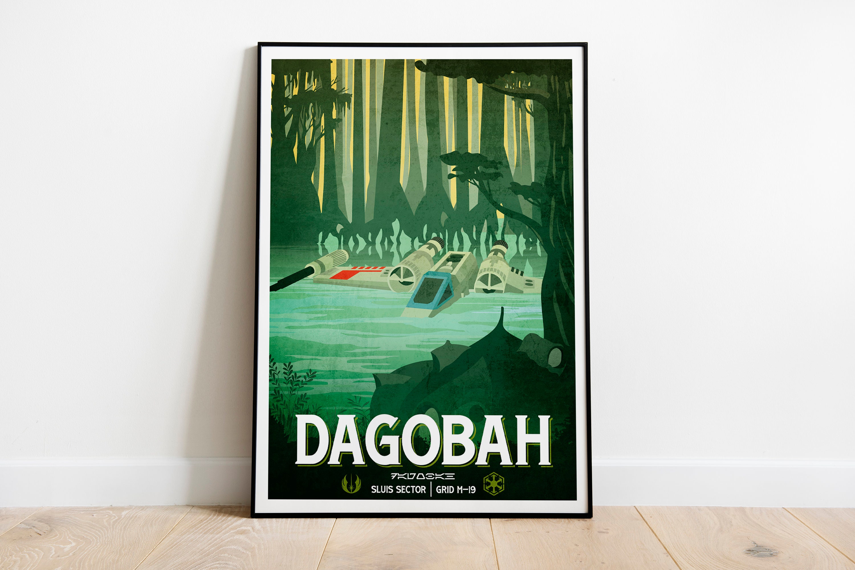 Star Wars Dagobah Poster: Retro Travel Print Sci-Fi Wall Art