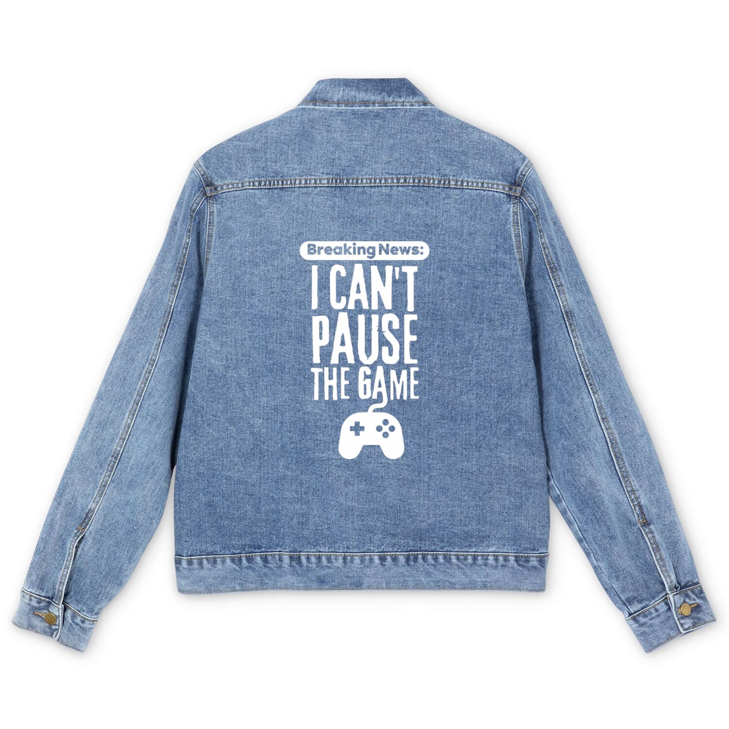 Breaking News I Can't Pause The Game. Men's Denim Jackets