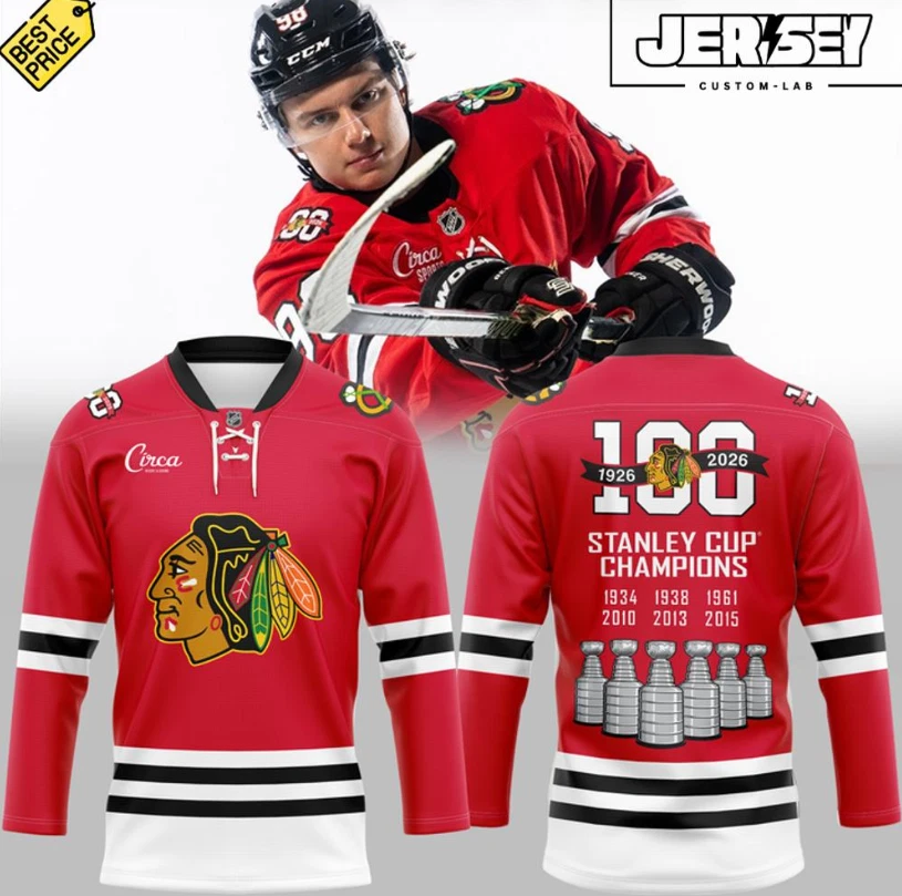 Chicago Blackhawk 100 Years Anniversary Special Hockey Jersey