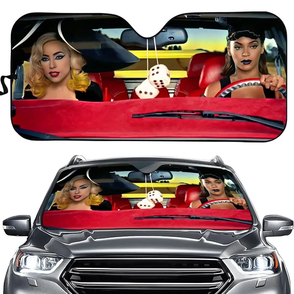 Ld Gaga Telephone Car Sunshade for Beyoncé Fans