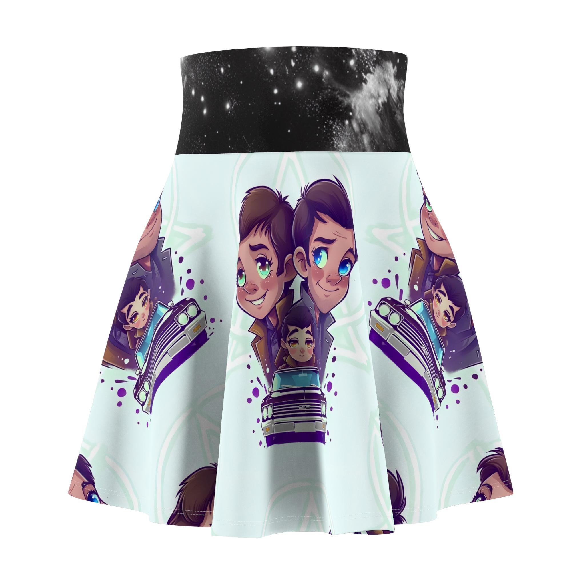 Supernatural Fan Fiction Women's Skater Skirt, Con Goer Costume, Casual Cosplay Apparel, Geeky Outfit, Fandom Gift