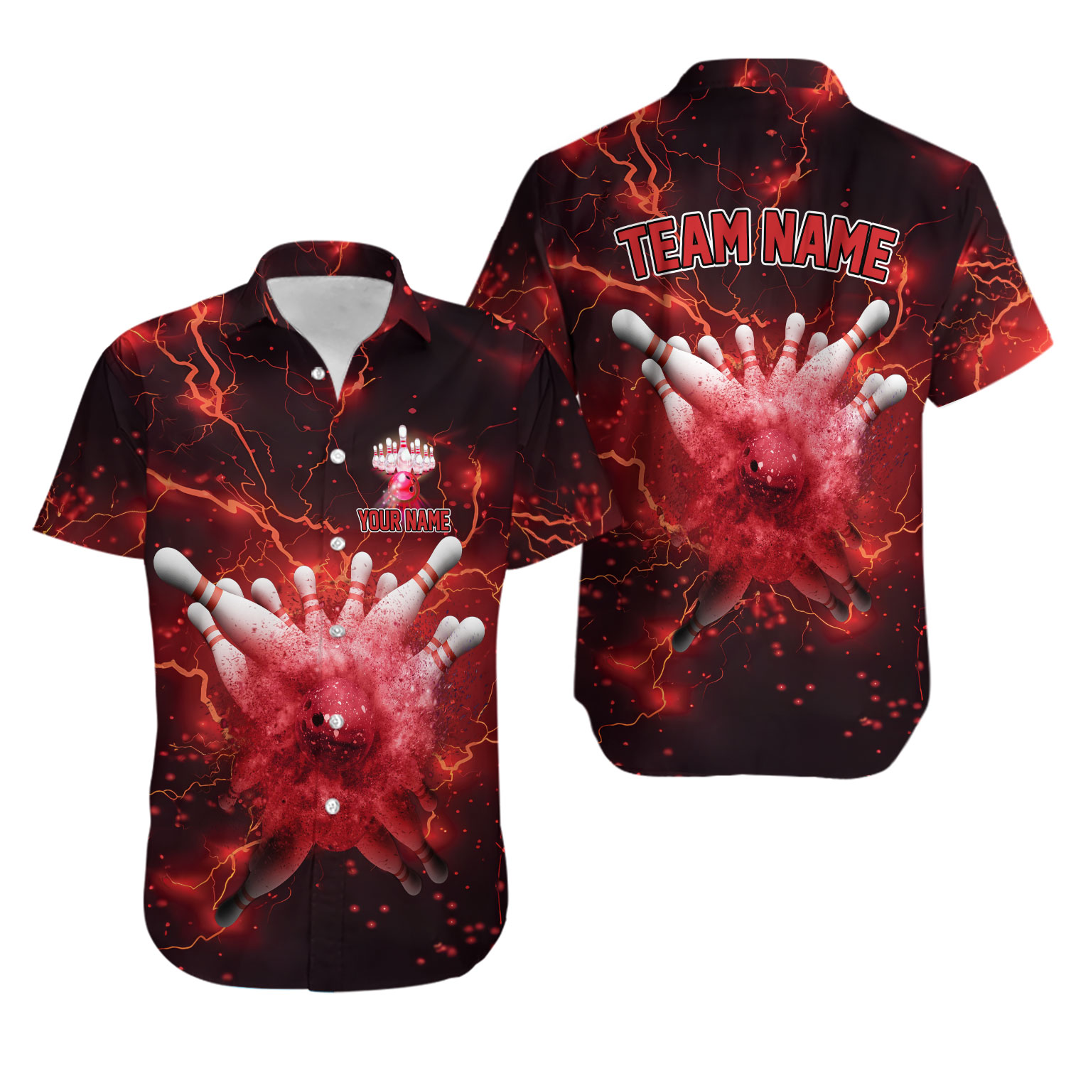 Personalized Bowling Hawaiian Shirt, Custom Bowling Team Name Shirt