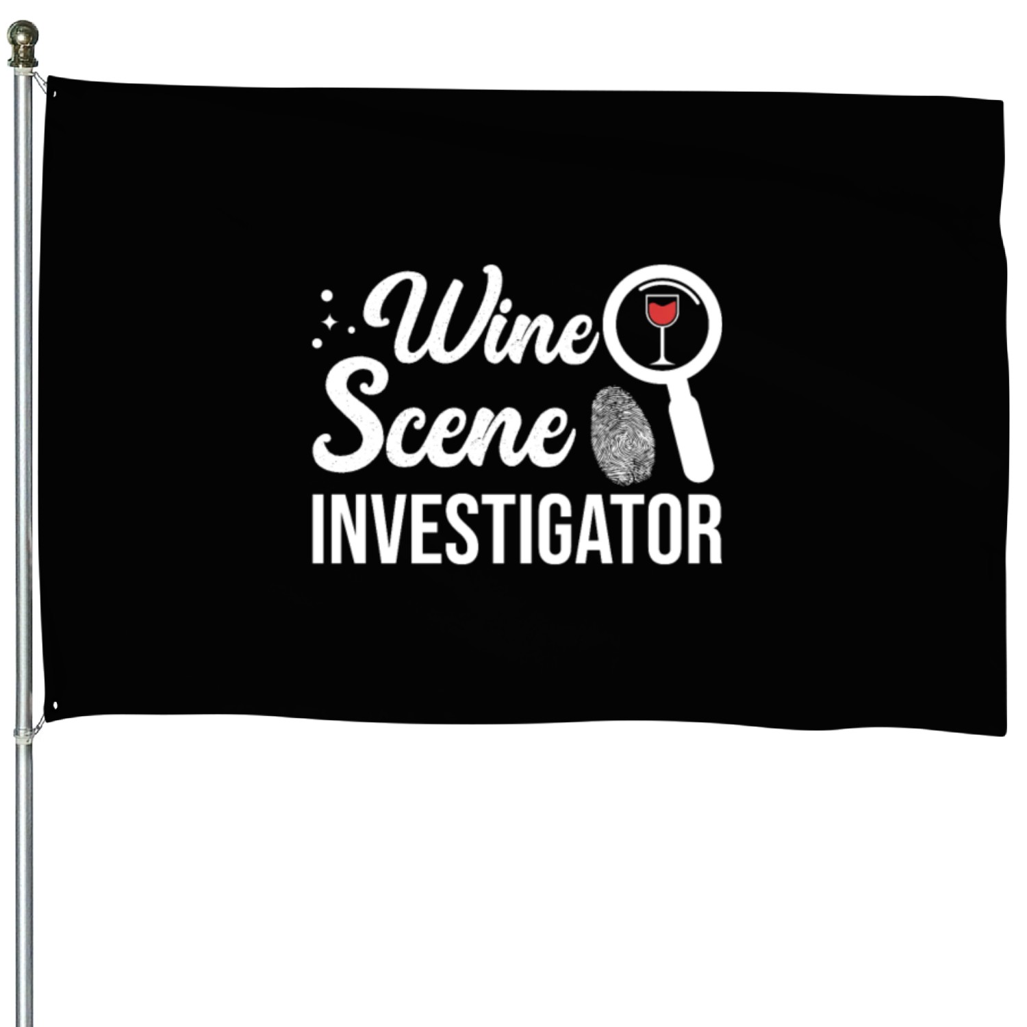 Wine Scene Investigator True Crime Lover House Flags