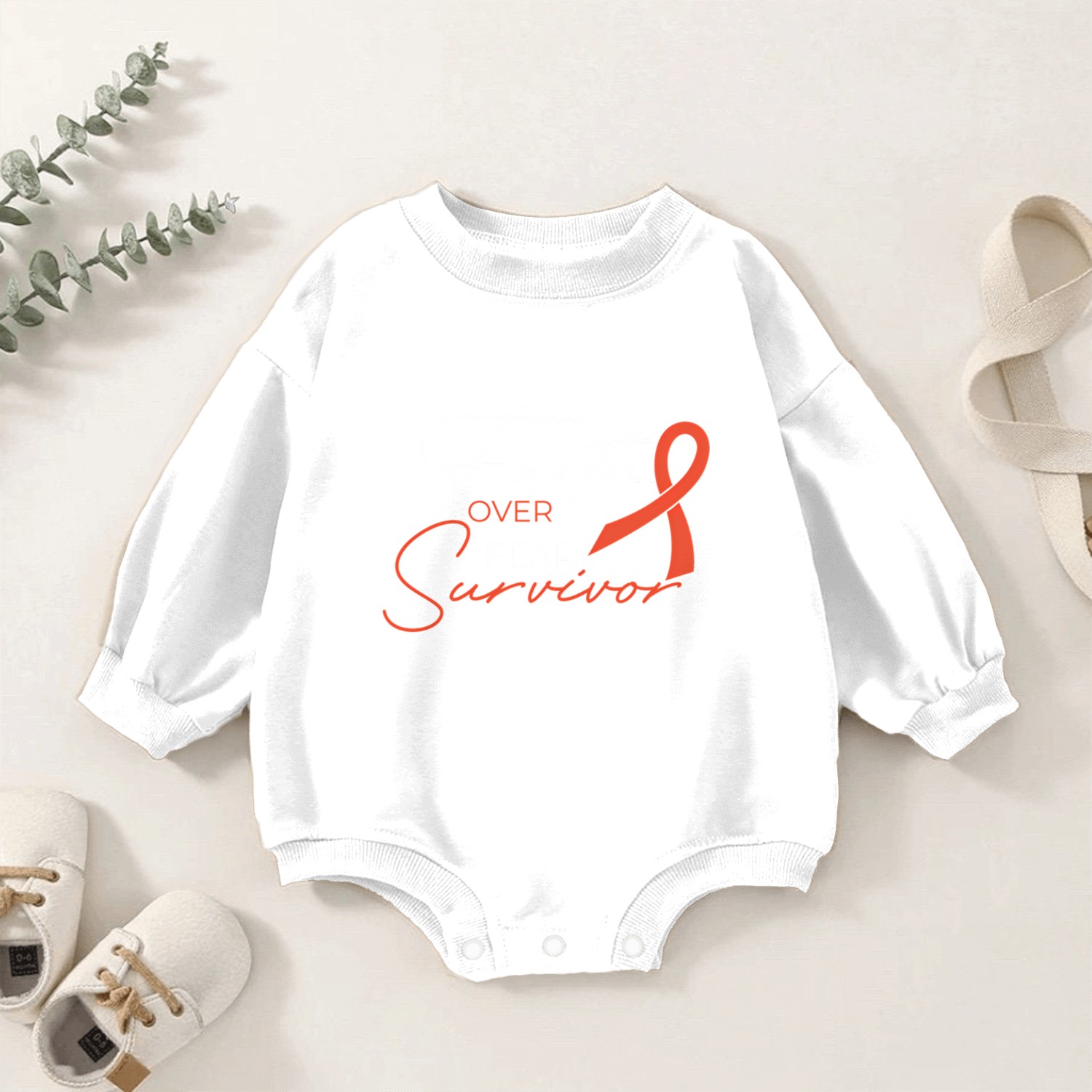 Leukemia Fight Cancer Ribbon Baby Romper Sweatshirts