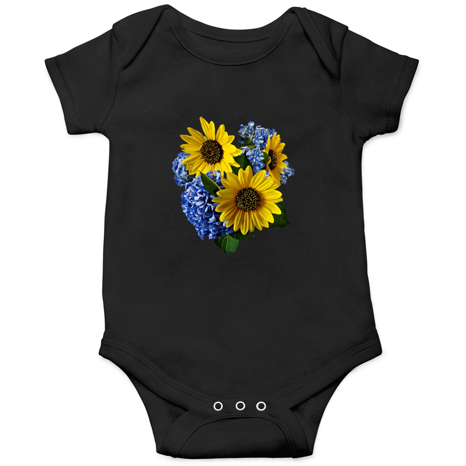 Sunflowers and Hydrangeas Onesies