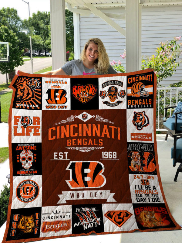 Cincinnati Bengals Quilt, Bedding Decor
