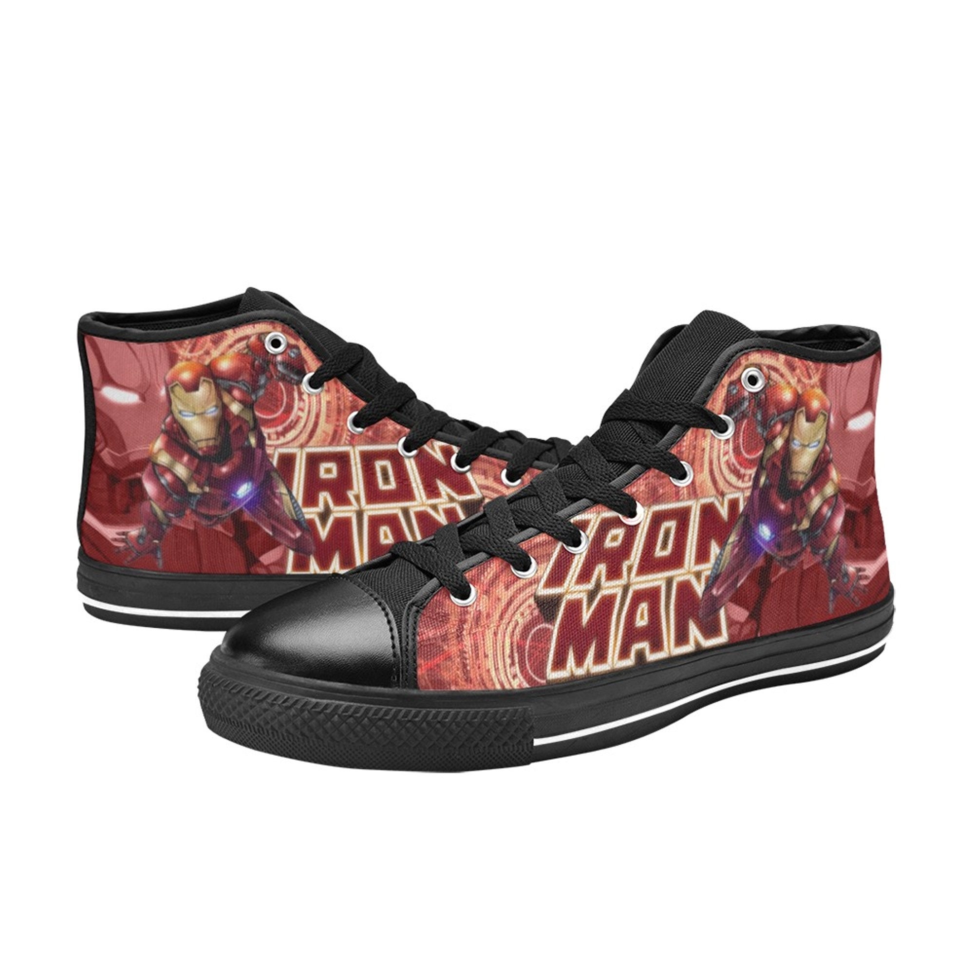 Iron Man Inspired High Top Canvas Shoes, Iron Man High Top Sneakers