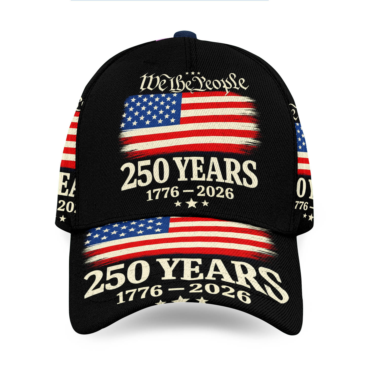 We The People 250 Years Anniversary AOP Print Baseball Cap USA Patriotic Cap