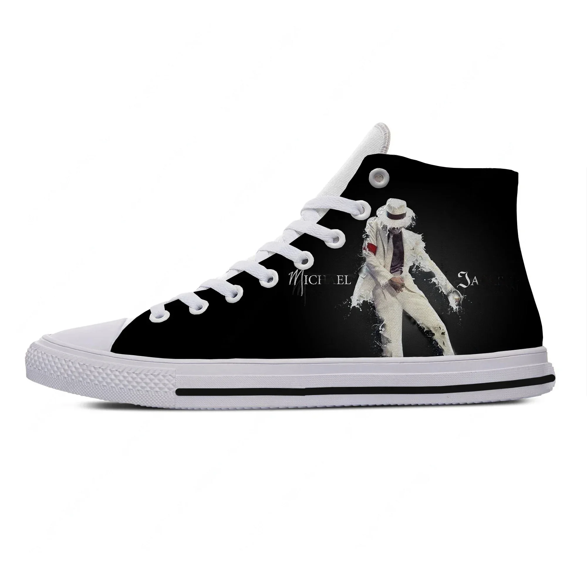 Men's High Top Canvas Sneakers, Michael Jackson Inspired Hip Hop Fashion